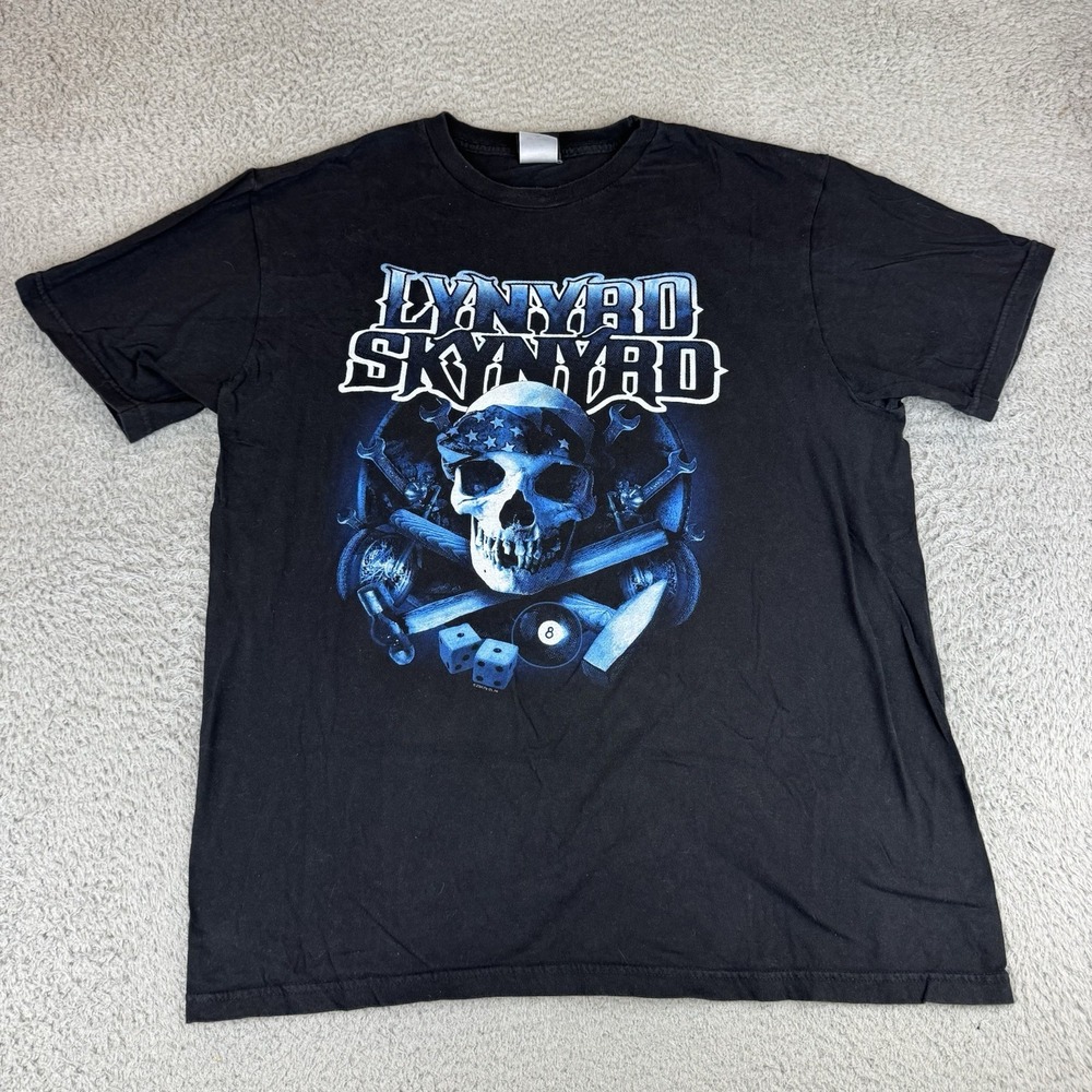 Vintage Lynyrd Skynyrd Band T-Shirt Size Xl Winterland Skull‎ & Dice Graphic Y2k